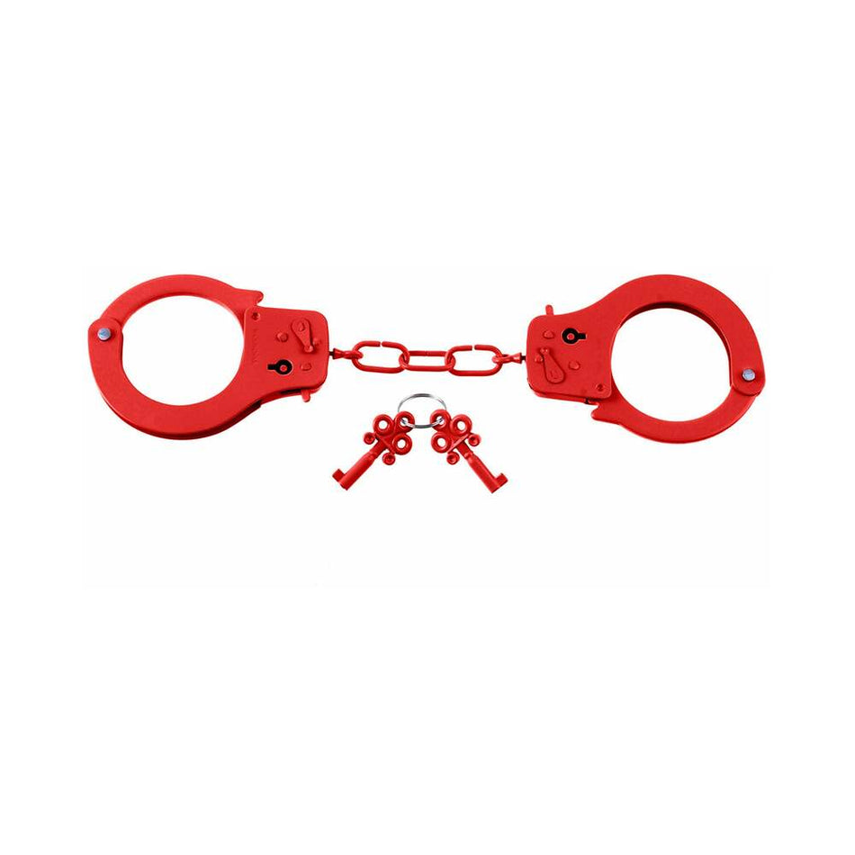 Pipedream Fetish Fantasy Series Metal Designer Handcuffs Red - Zateo Joy