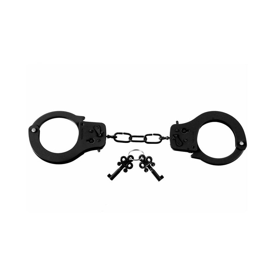 Pipedream Fetish Fantasy Series Metal Designer Handcuffs Black - Zateo Joy