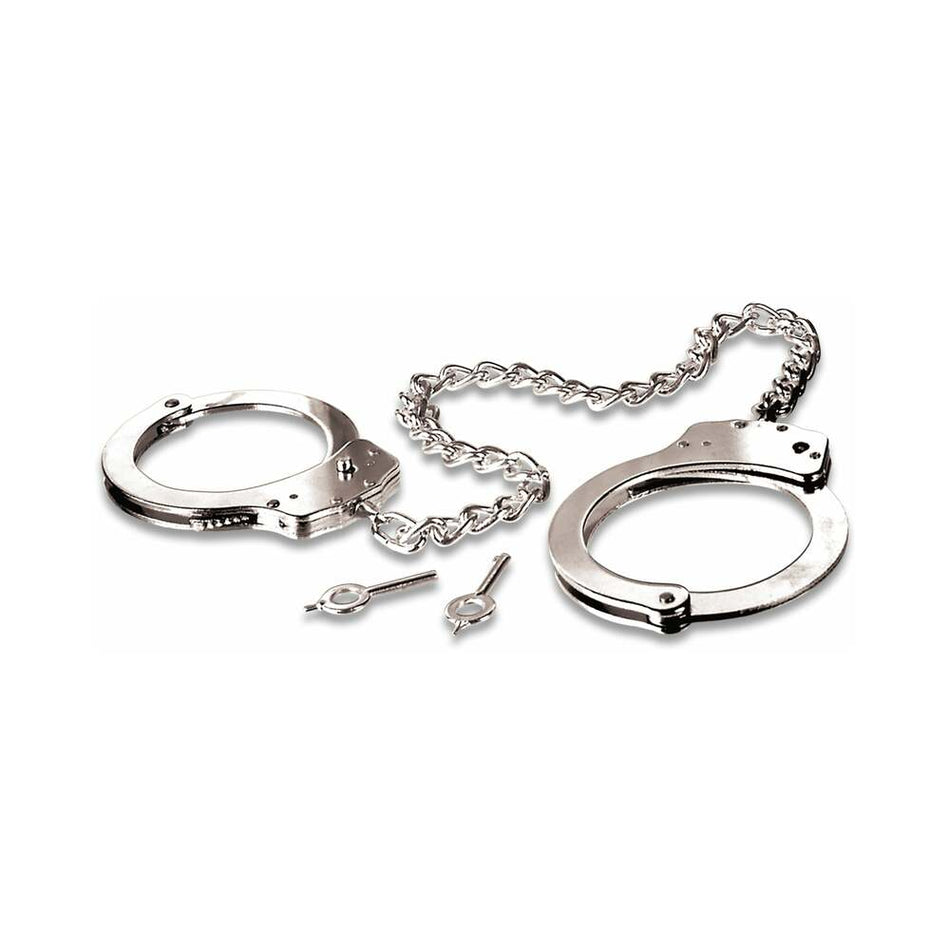 Pipedream Fetish Fantasy Series Metal Leg Cuffs Silver - Zateo Joy