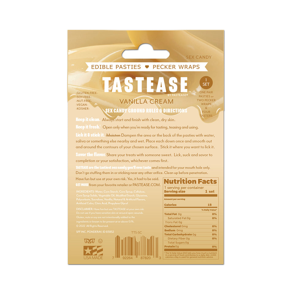 Tastease by Pastease Sweet Cream Candy Edible Pasties & Pecker Wraps - Zateo Joy