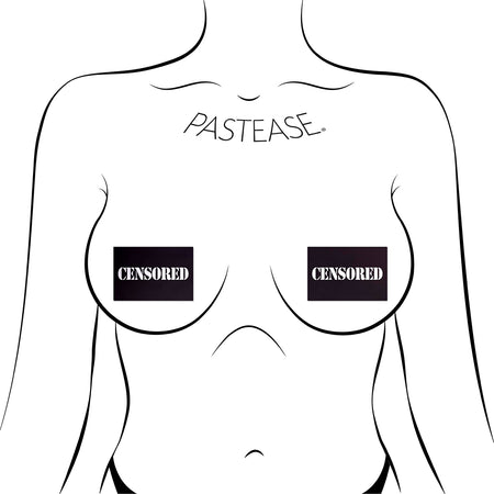 Pastease Censored: Black Censor Bars Nipple Pasties - Zateo Joy