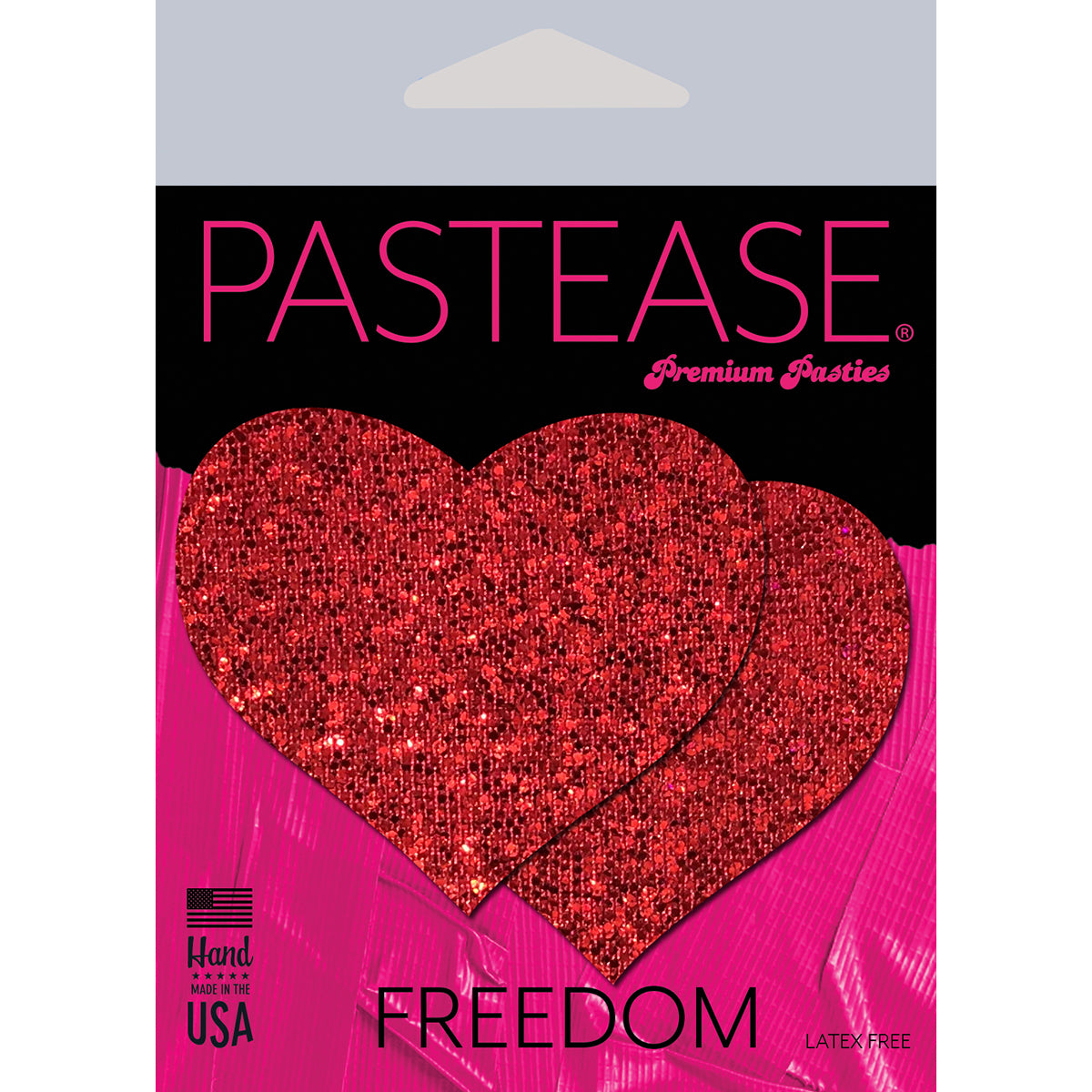 Pastease Glitter Heart Pasties Red - Zateo Joy