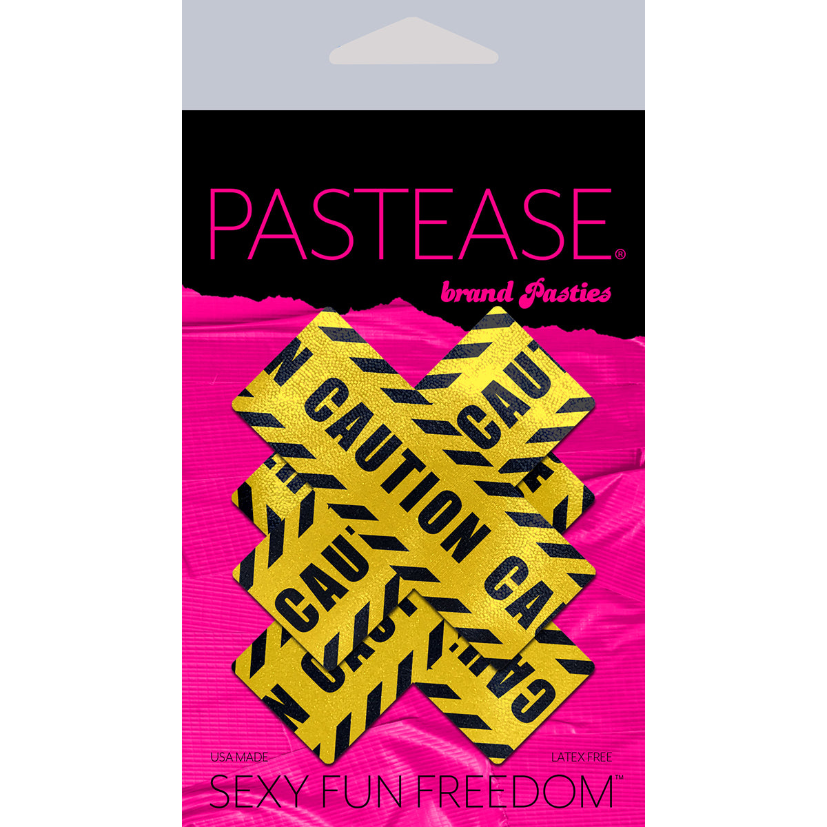Pastease Crossed Caution Tape Nipple Pasties - Zateo Joy