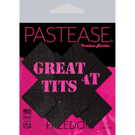 Pastease 'Great Tits' Crosses Pasties Black/Pink - Zateo Joy