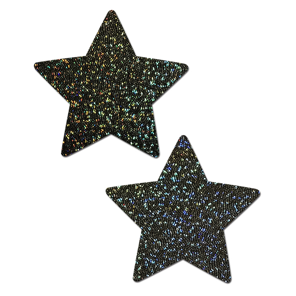 Pastease Glitter Star Pasties Black - Zateo Joy