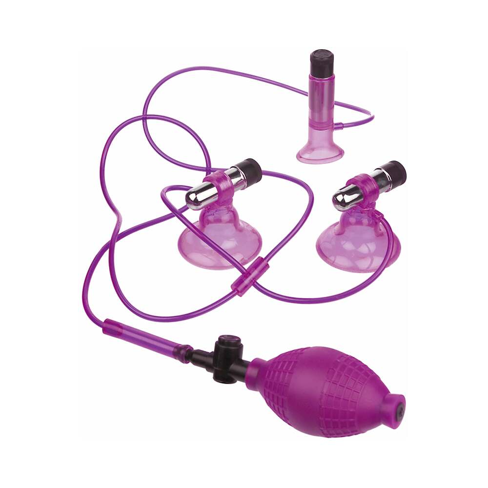 Pipedream Fetish Fantasy Series 6-Piece Vibrating Triple Suckers Kit Pink - Zateo Joy