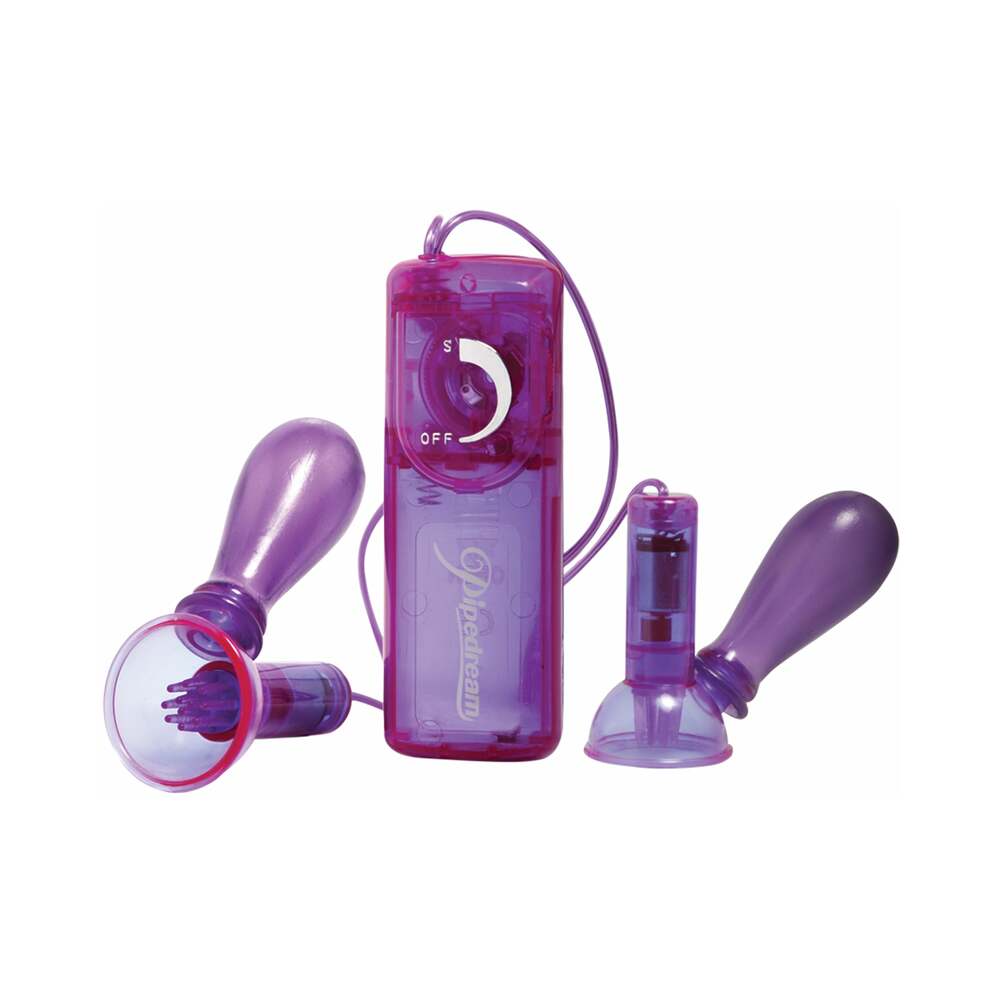 Fetish Fantasy Series Vibrating Nipple Pumps with Remote - Zateo Joy