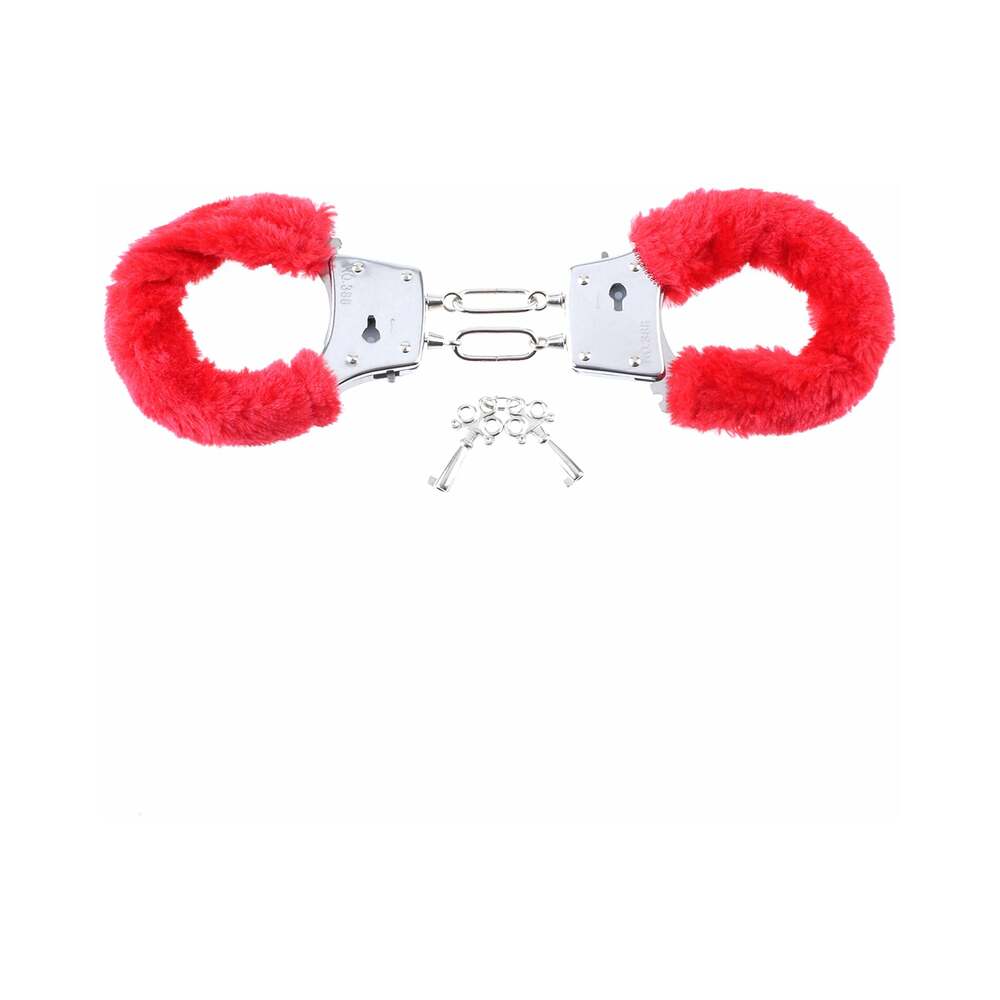 Pipedream Fetish Fantasy Series Beginner's Furry Cuffs Red - Zateo Joy