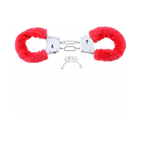 Pipedream Fetish Fantasy Series Beginner's Furry Cuffs Red - Zateo Joy