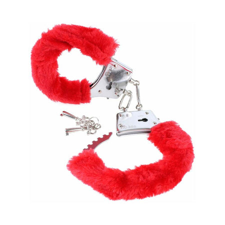 Pipedream Fetish Fantasy Series Beginner's Furry Cuffs Red - Zateo Joy