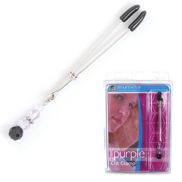 Tweezer Clit Clamp With Purple Bead - Zateo Joy