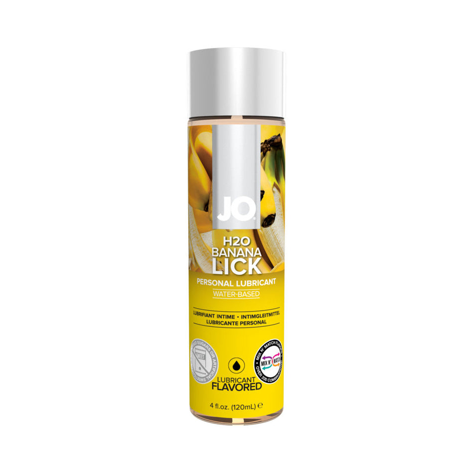 JO H2O Banana Lick Flavored Water-Based Lubricant 4 oz. - Zateo Joy