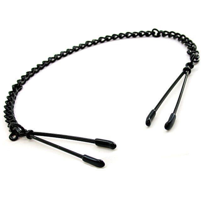 H2H Nipple Clamps Tweezer With Chain (Black) - Zateo Joy