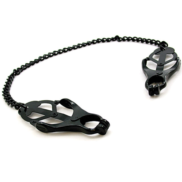 H2H Nipple Clamps Jaws W/Chain (Black) - Zateo Joy