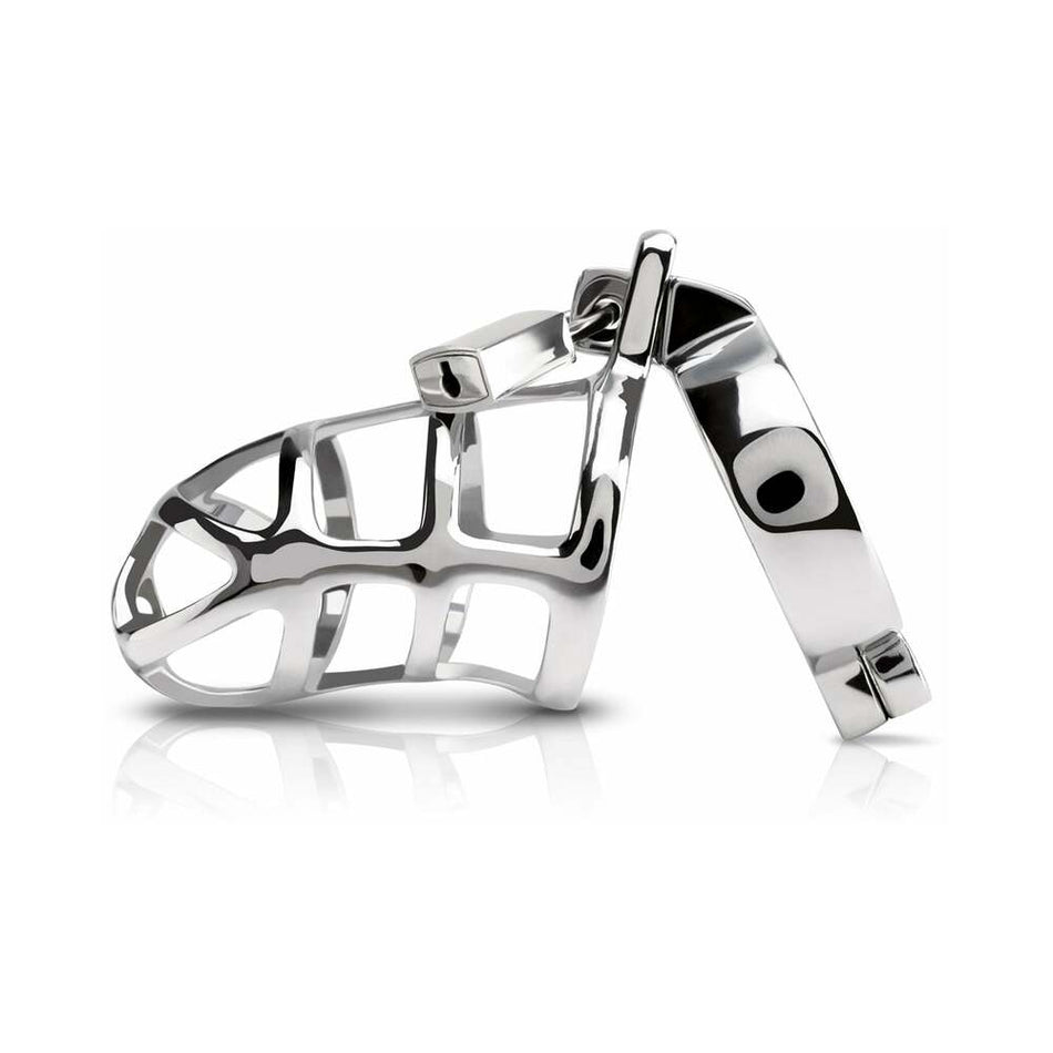 Pipedream Metal Worx Locking Chastity Cock Cage - Zateo Joy