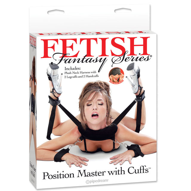 Pipedream Fetish Fantasy Series Adjustable Position Master With Cuffs Black - Zateo Joy