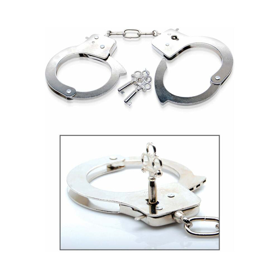 Pipedream Fetish Fantasy Series Limited Edition Metal Handcuffs Silver - Zateo Joy