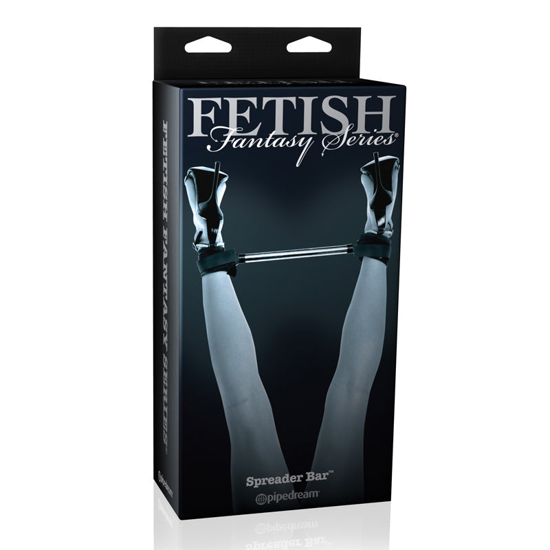 Pipedream Fetish Fantasy Series Limited Edition Adjustable Spreader Bar Black/Silver - Zateo Joy