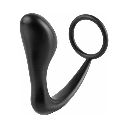 Pipedream Anal Fantasy Collection Silicone Ass-Gasm Cockring Plug Black - Zateo Joy