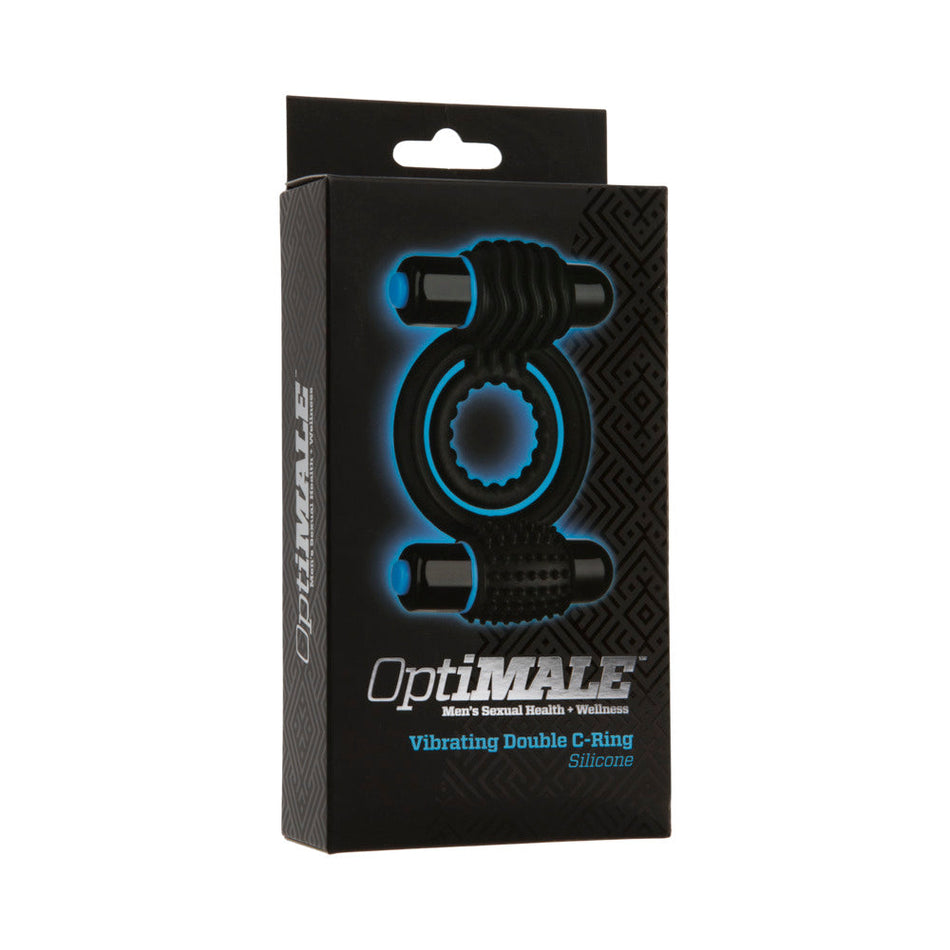 OptiMALE – Vibrating Double C-Ring Black - Zateo Joy