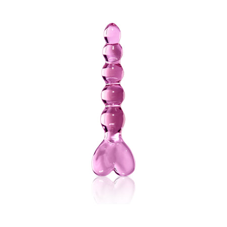 Icicles No. 43 Glass Massager with Heart-Shaped Handle Pink - Zateo Joy