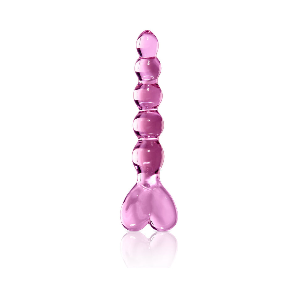 Icicles No. 43 Glass Massager with Heart-Shaped Handle Pink - Zateo Joy