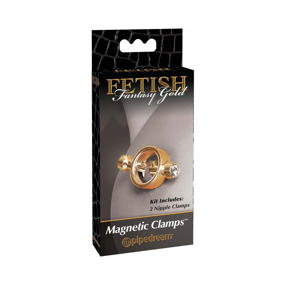 Pipedream Fetish Fantasy Gold Magnetic Nipple Clamps Gold - Zateo Joy