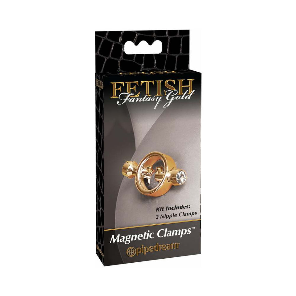 Pipedream Fetish Fantasy Gold Magnetic Nipple Clamps Gold - Zateo Joy