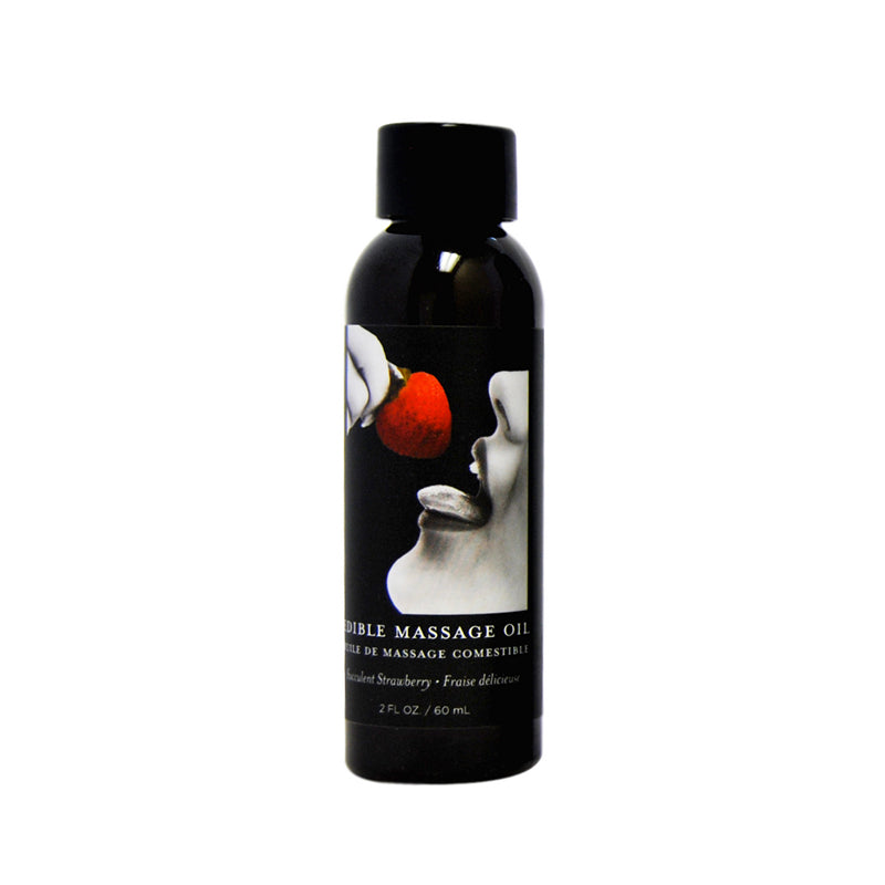 Earthly Body Edible Massage Oil Strawberry 2oz - Zateo Joy