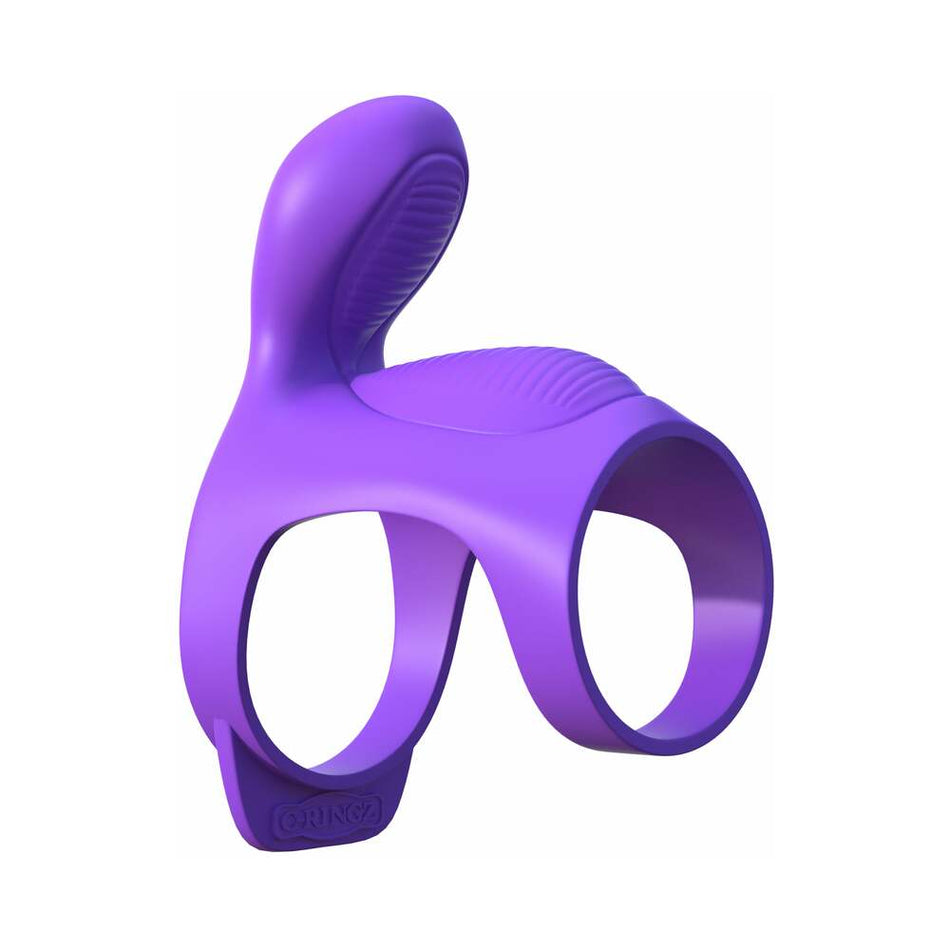 Pipedream Fantasy C-Ringz Ultimate Couples Cage Vibrating Cock Sheath Purple - Zateo Joy