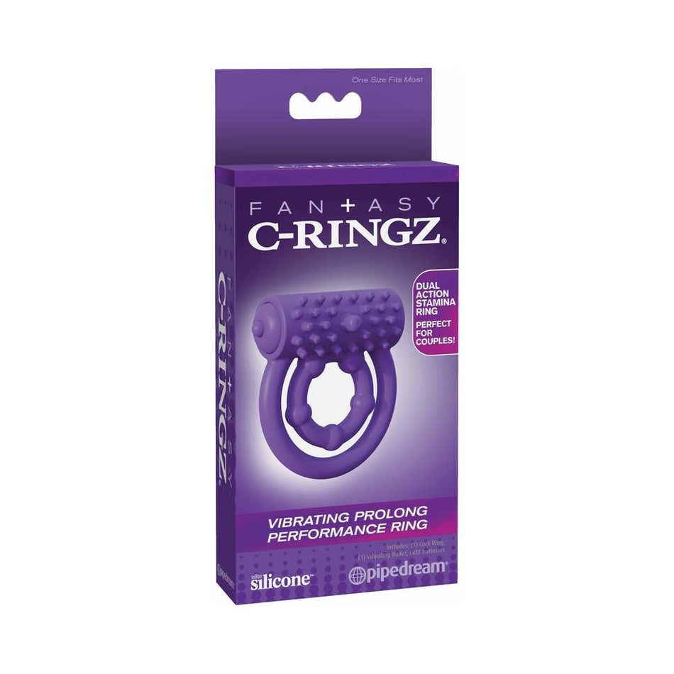 Pipedream Fantasy C-Ringz Silicone Vibrating Prolong Performance Ring Purple - Zateo Joy