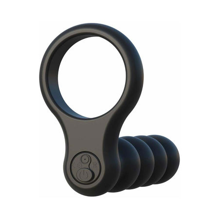 Pipedream Fantasy C-Ringz Remote Control Double Penetrator Vibrating Cockring Black - Zateo Joy