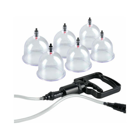 Pipedream Fetish Fantasy Series Beginner's 6-Piece Cupping Set Clear/Black - Zateo Joy