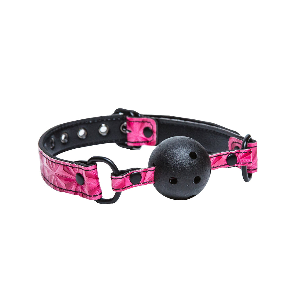 Sinful Vinyl Ball Gag Pink - Zateo Joy