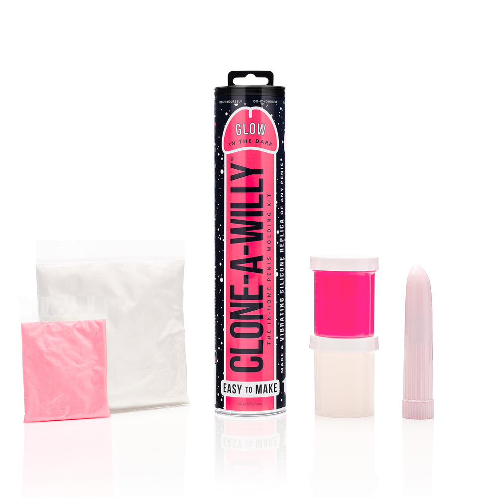 Clone-A-Willy DIY Vibrating Dildo Kit Glow-in-the-Dark Hot Pink - Zateo Joy