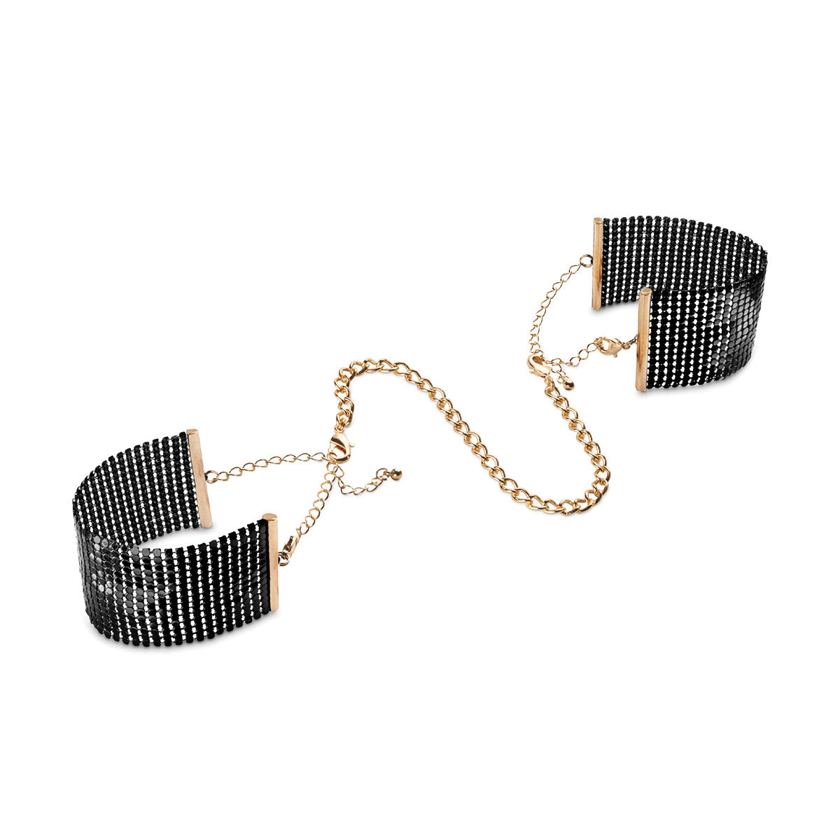 Bijoux Indiscrets Desir Metallique Mesh Handcuffs - Black - Zateo Joy