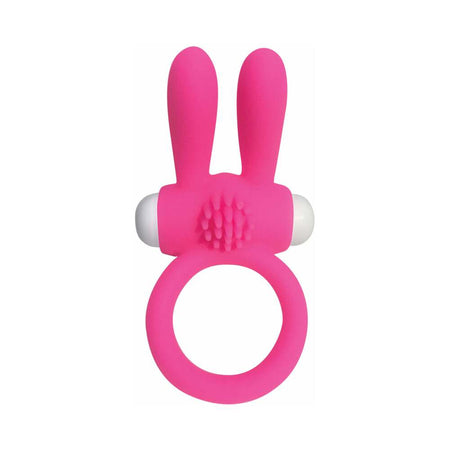 Pipedream Neon Rabbit Ring Vibrating Silicone Cockring With Ears Pink - Zateo Joy