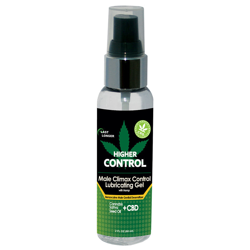 Higher Control Climax Control Gel with Hemp Seed Oil 2 oz bottle - Zateo Joy