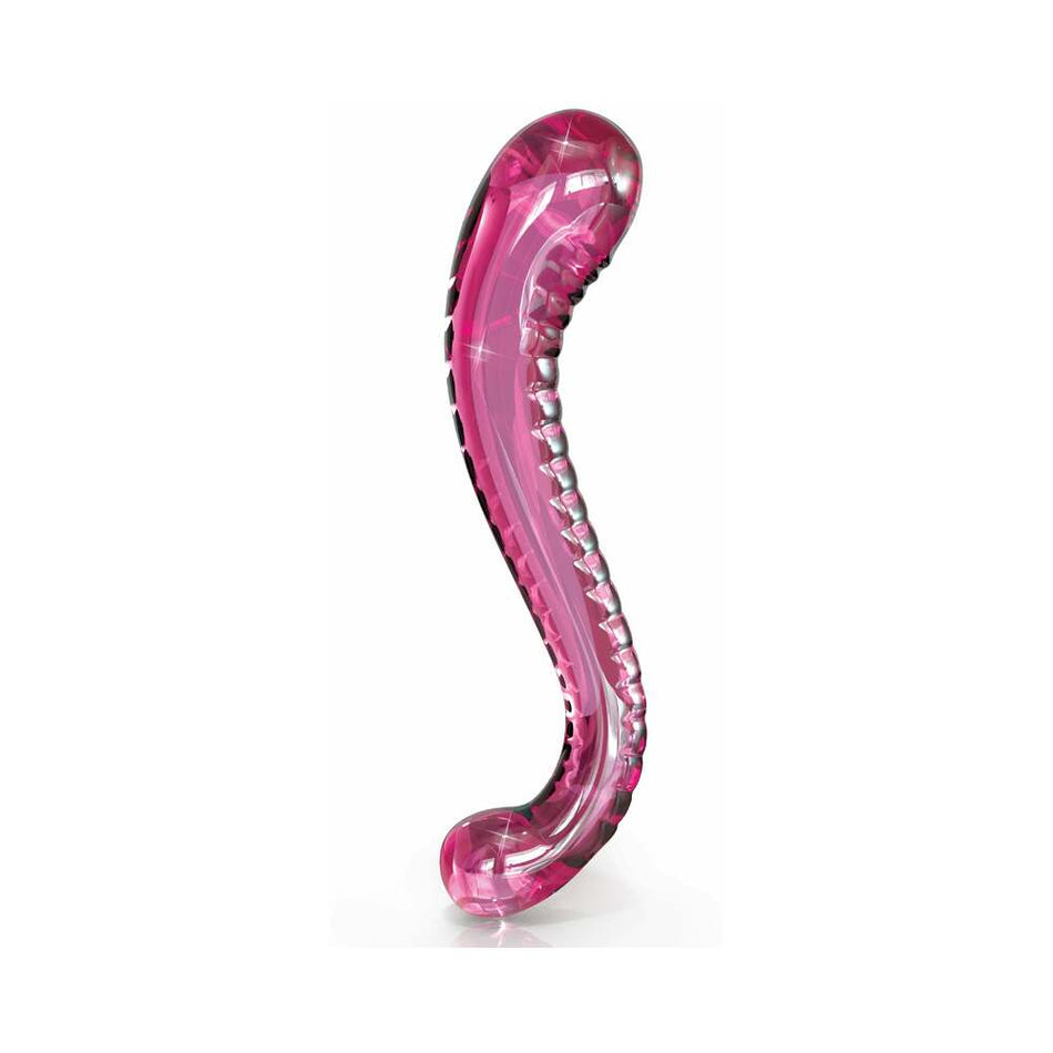 Pipedream Icicles No. 69 Curved Dual-Ended Glass Dildo Pink - Zateo Joy