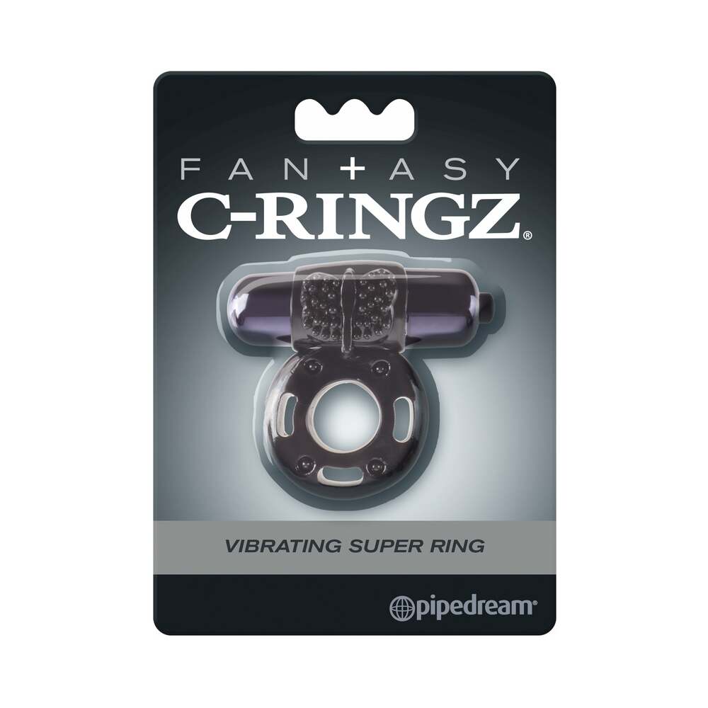 Pipedream Fantasy C-Ringz Vibrating Super Ring With Bullet Black - Zateo Joy