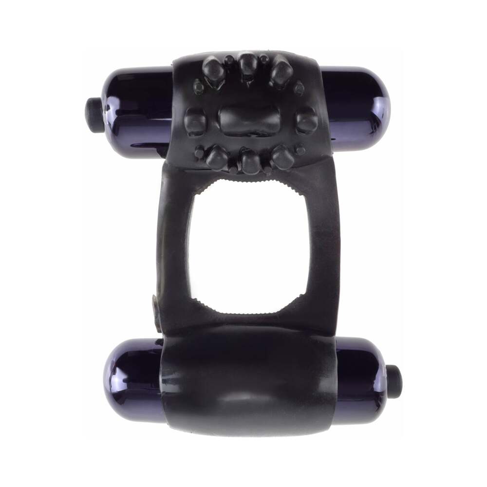 Pipedream Fantasy C-Ringz Duo-Vibrating Super Ring With Dual Bullets Black - Zateo Joy