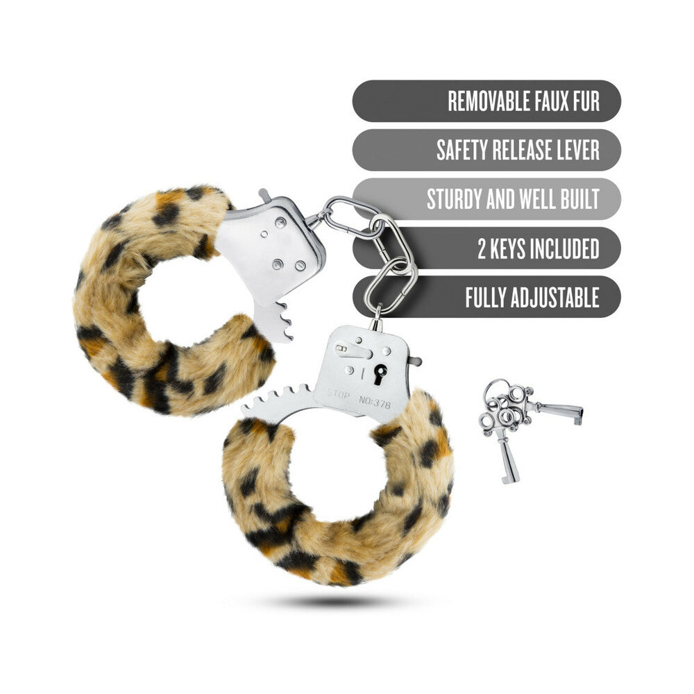 Blush Temptasia Adjustable Faux Fur Cuffs Leopard - Zateo Joy