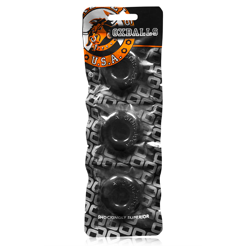 OxBalls Ringer, 3-Pack Of Do-Nut-1, Small, Black - Zateo Joy