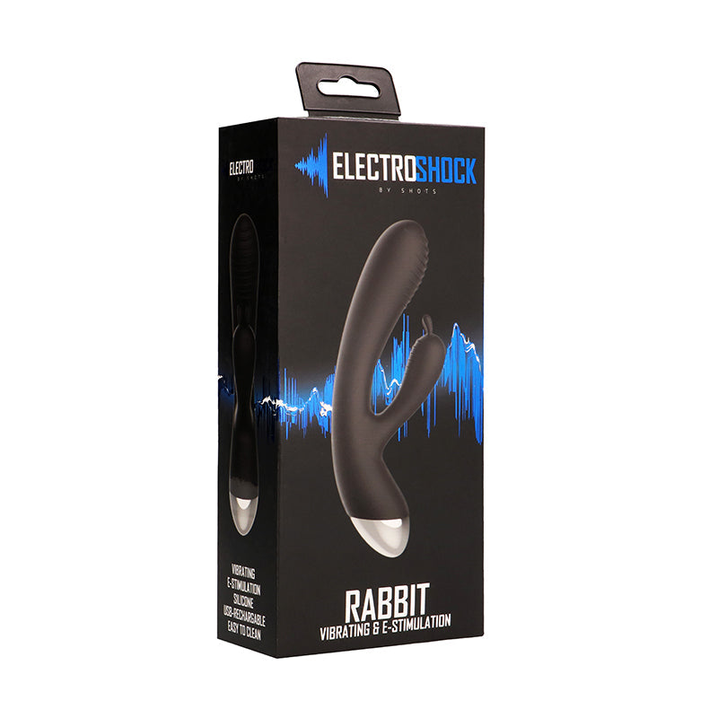 Shots ElectroShock Rechargeable E-Stimulation Rabbit Vibrator Black - Zateo Joy