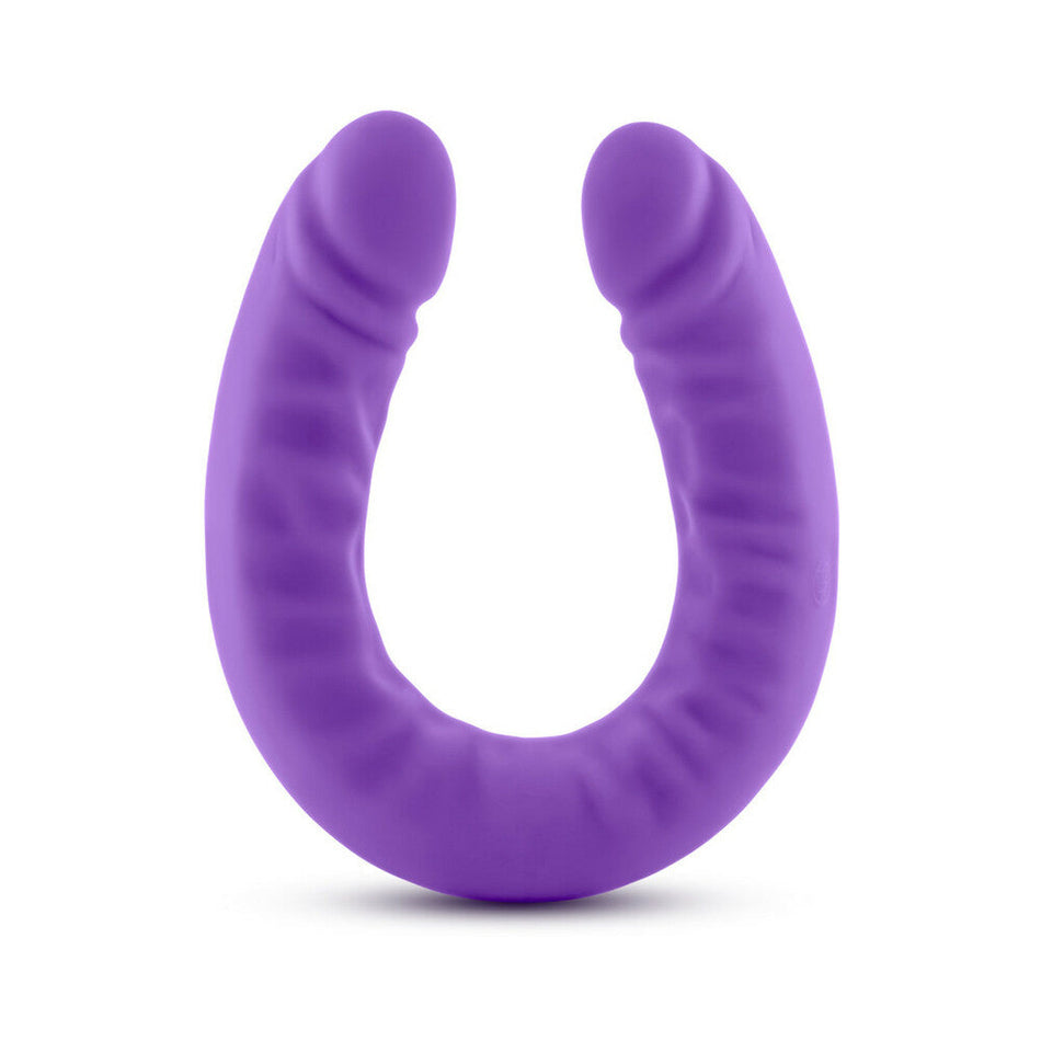 Blush Ruse Realistic 18 in. Silicone Slim Double Dong Dual Ended Dildo Purple - Zateo Joy