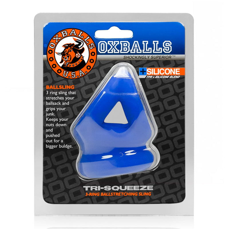 OxBalls TRI-SQUEEZE cocksling/ballstretcher, COBALT ICE - Zateo Joy