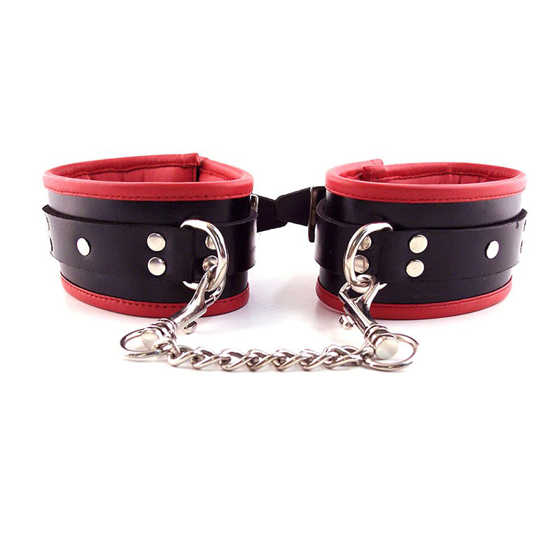 Rouge Padded Ankle Cuff Black/Red - Zateo Joy