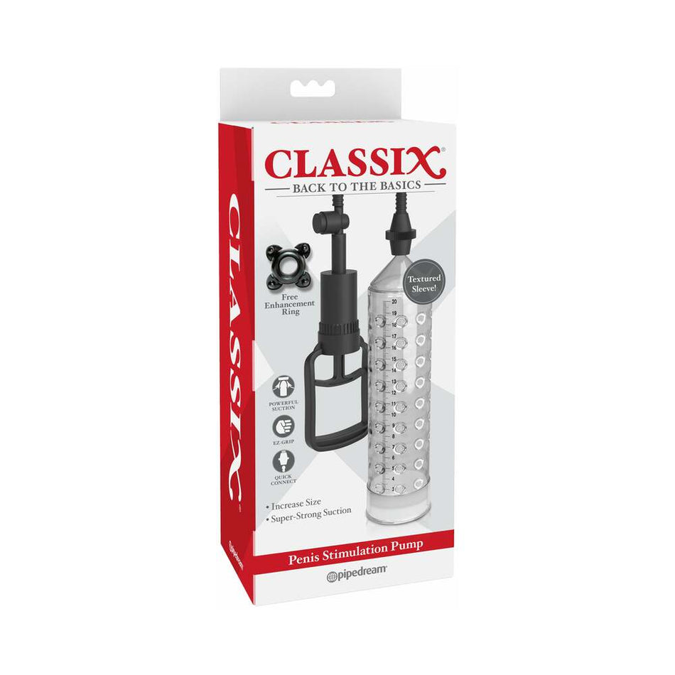 Pipedream Classix Penis Stimulation Pump Clear/Black - Zateo Joy