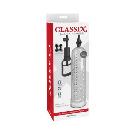 Pipedream Classix XL Penis Stimulation Pump Clear/Black - Zateo Joy