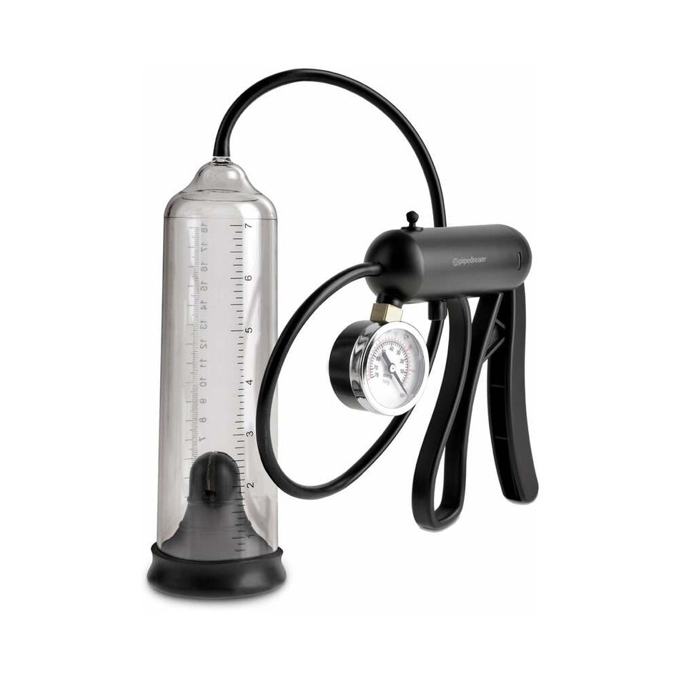 Pipedream Pump Worx Pro-Gauge Power Pump Clear/Black - Zateo Joy